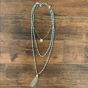 🌟RARE🌟Silver & Turquoise Layer Necklace